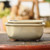 Glazed (cream) Japanese Bonsai Pot