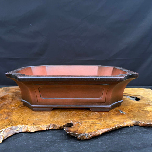 Large 15¾" Cut Corner Rectangle Yixing Bonsai Pot – Rustic & Show Quality (NEBG. 2378)