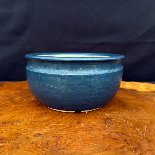 Deep Round Mame Bonsai Pot in Ocean Blue by Andy Arnault – No. AA-633