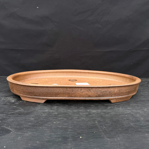 16.5” Brown Clay Oval Handmade Jack Hoover Pot No. 633