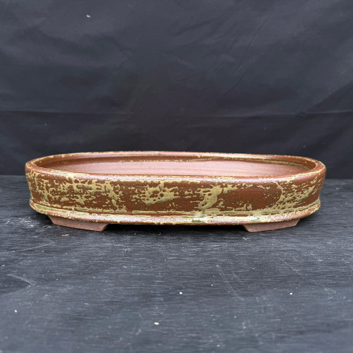 16” Rustic Brown Oval Handmade Jack Hoover Pot No. 658