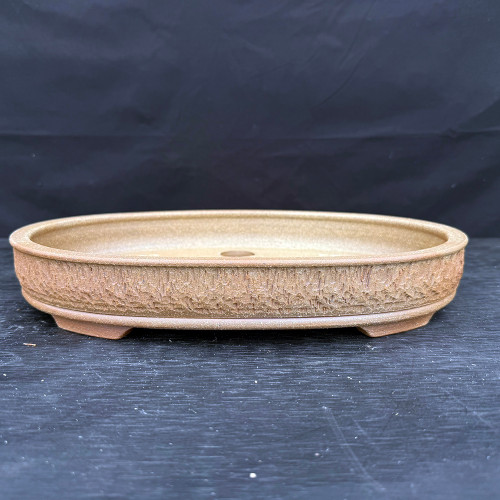 13.5” Textured Band Oval Handmade Jack Hoover Pot No. 637