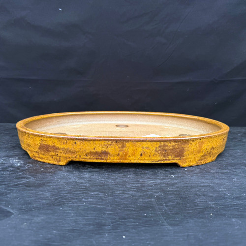 16.75” Golden-Amber Glazed Oval Handmade Jack Hoover Pot No. 653