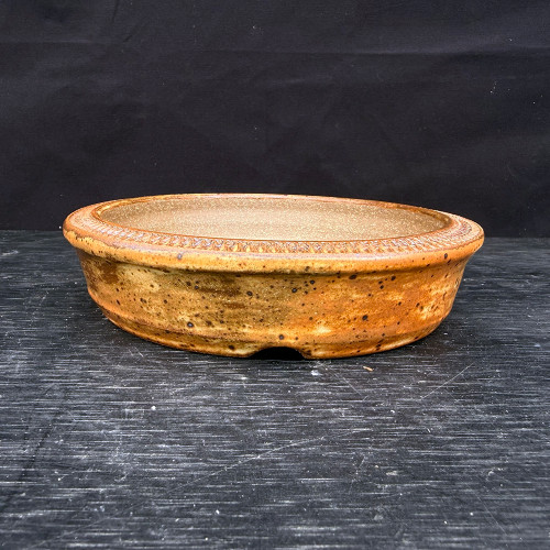 7” Round Dish with Golden Speckled Glaze – Jack Hoover Pot No. 644