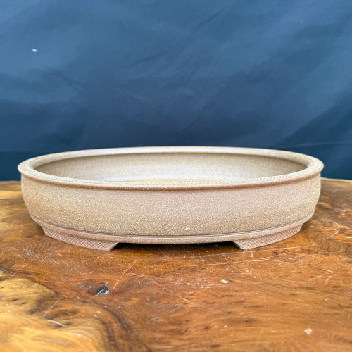 13.25" Oval Natural Tan Handmade Jack Hoover Bonsai with Knurled Details - No. 675