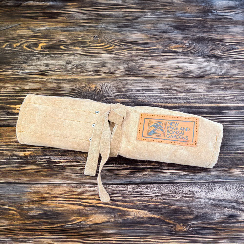 NEBG Handmade Leather Bonsai Tool Roll – Soft Suede, 7-Slot Premium Tool Bag