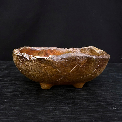 5-Inch Bruce Lenore Handmade Wood Fired Ceramic Bonsai Pot (No. 111)