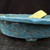10" Handmade Oval Bonsai Pot by John Fazzino – Textured Turquoise with “Love” Symbol No. JF-036