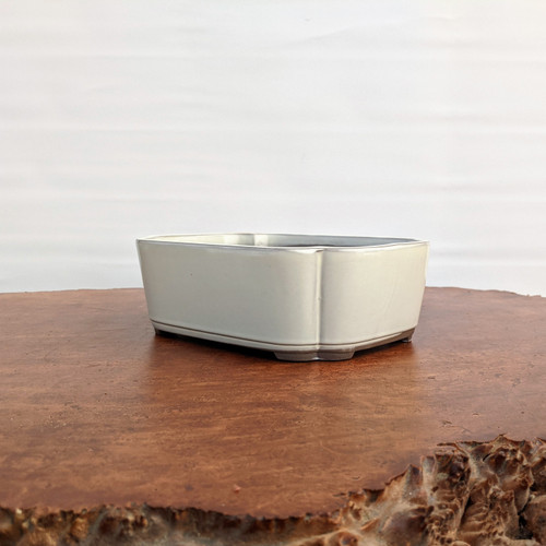 Cream Glazed Bonsai Pot