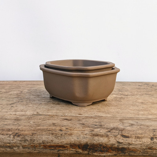 Udei Uglazed Bonsai Pot in Brown