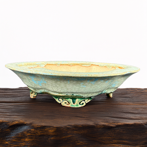 Roy Minarai Mokko Oval — Celadon & Seafoam Crackle Glaze (One-of-One, 6″ Range)